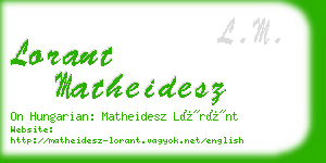 lorant matheidesz business card